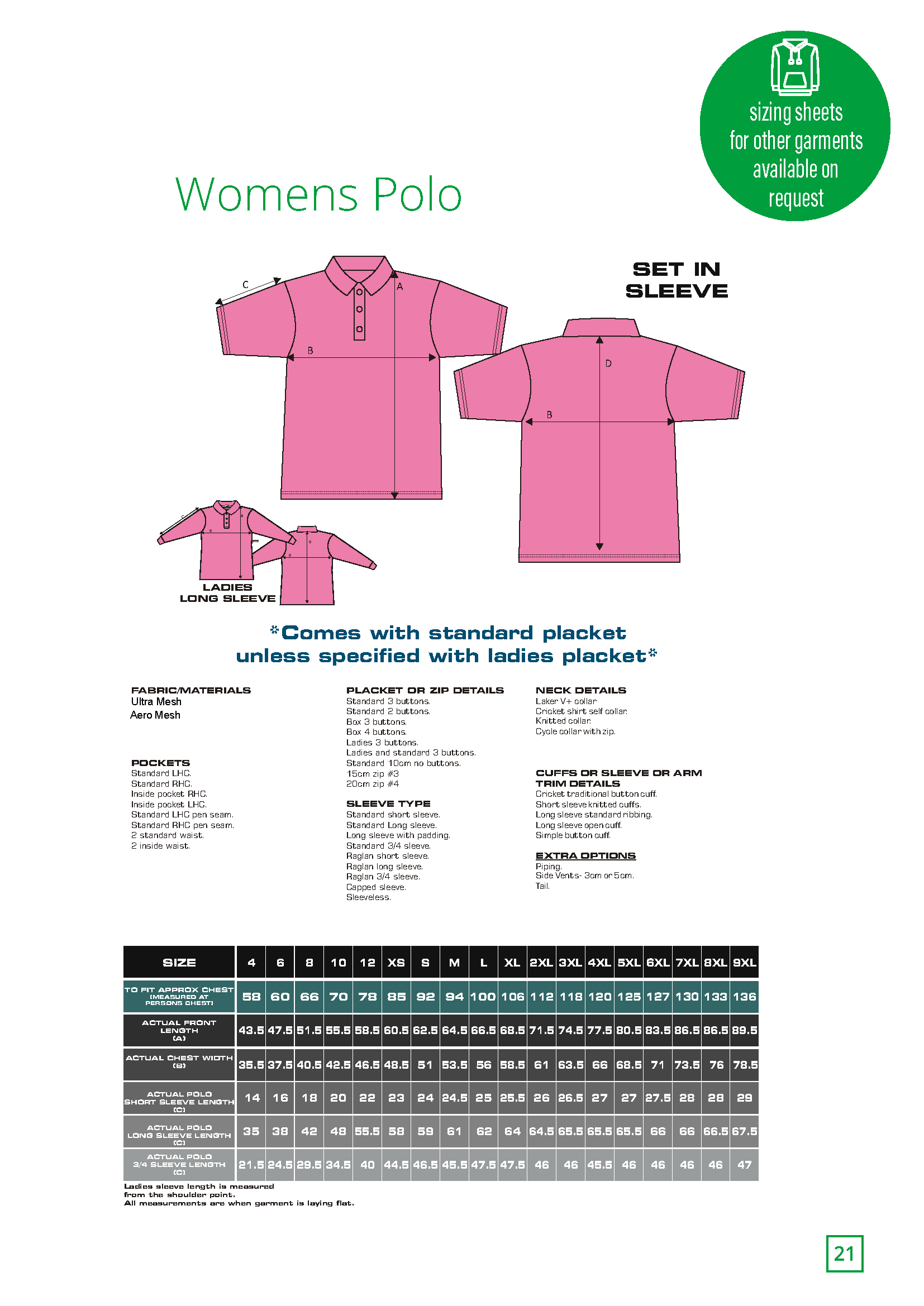 Womens Sizing